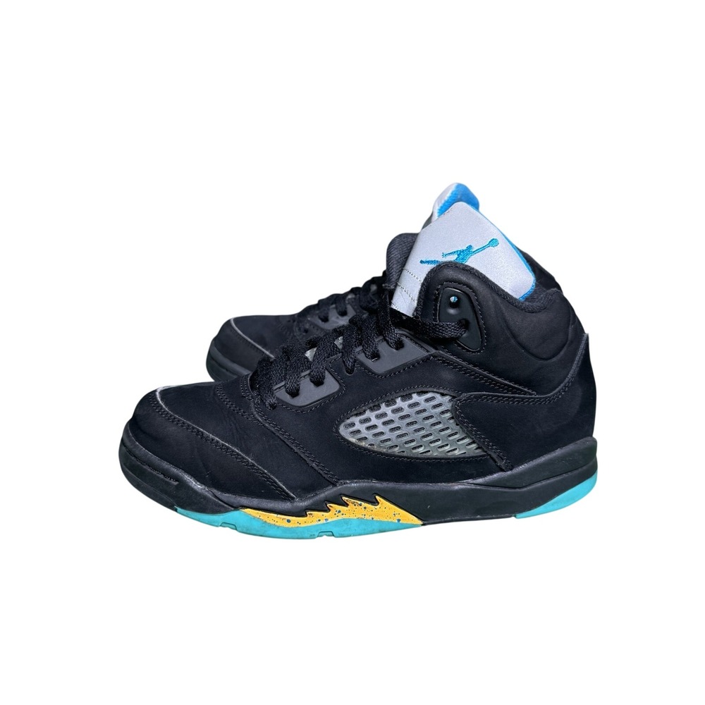 Nike Air Jordan 5 Retro Aqua Black 440889-047 Preschool Kids 2Y